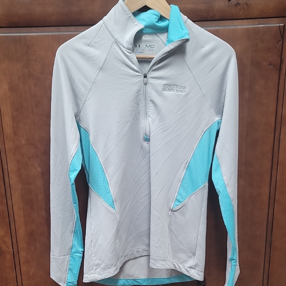 Under Armour Women's Light Gray and Aqua Jacket